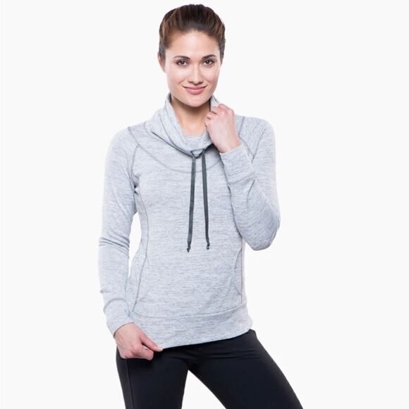 Kuhl LEA Heather Gray Ash Funnel Cowl Neck Pullover Sweater Women’s Size Small - Picture 1 of 14